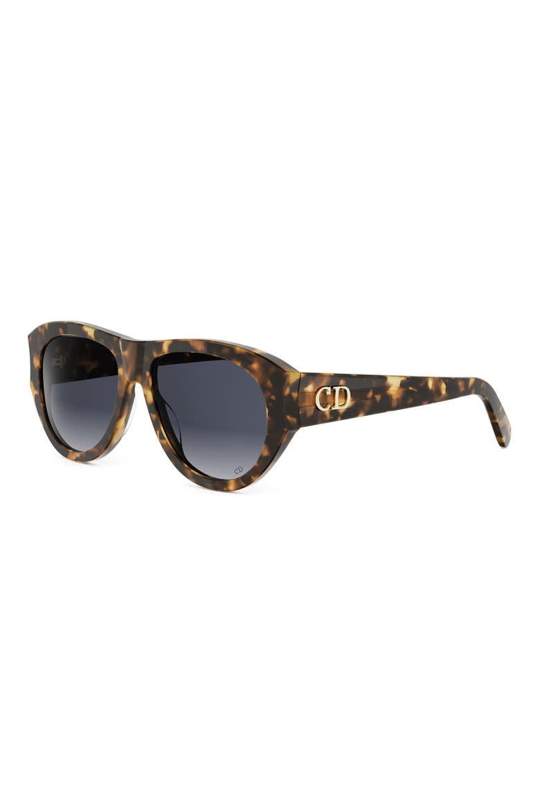 'DiorGlow A1I 55mm Gradient Pilot Sunglasses, Alternate, color, BLONDE HAVANA / GRADIENT SMOKE