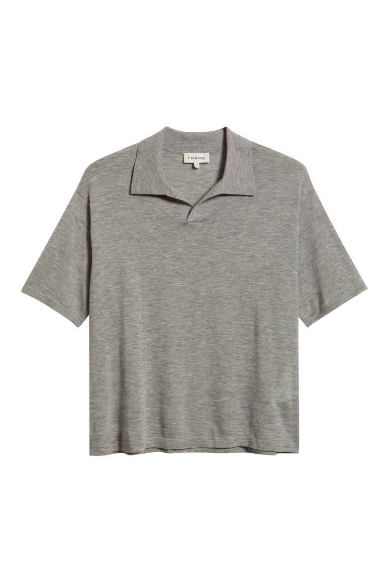 Superfine Merino Wool & Cashmere Sweater Polo, Alternate, color, LIGHT GREY MELANGE