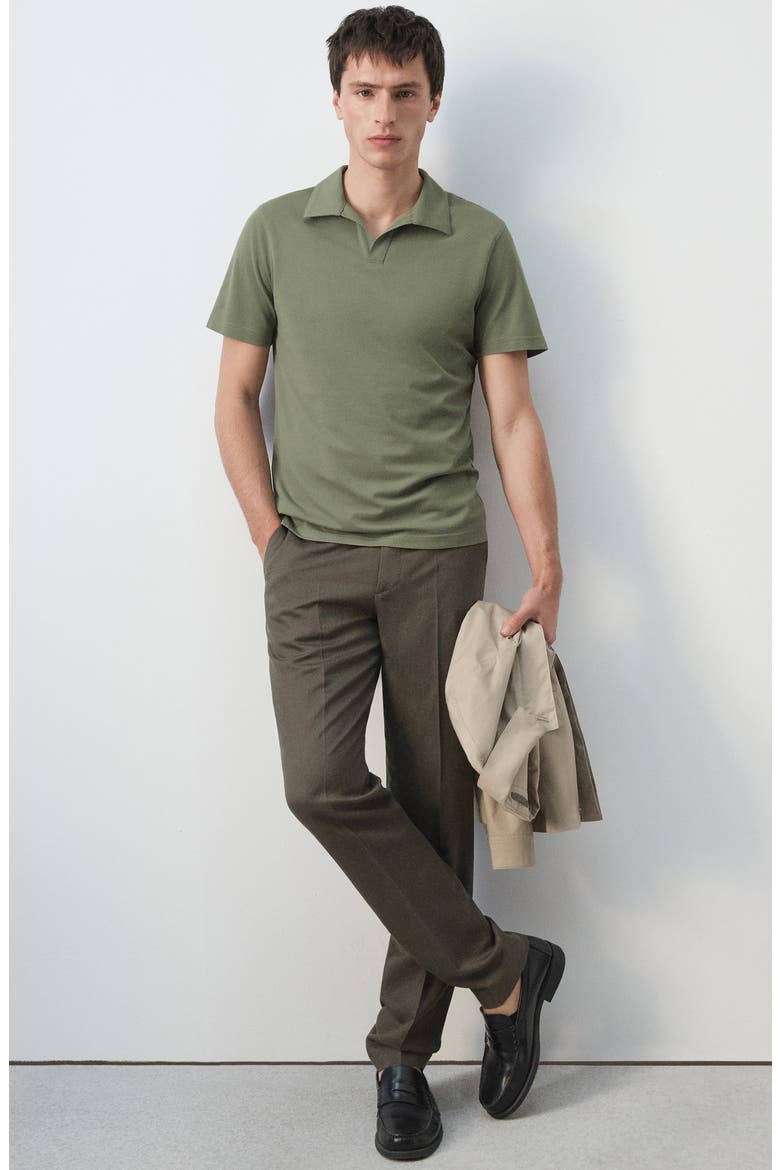 Slim Fit Stretch Cotton Blend Piqué Polo, Alternate, color, KHAKI GREEN