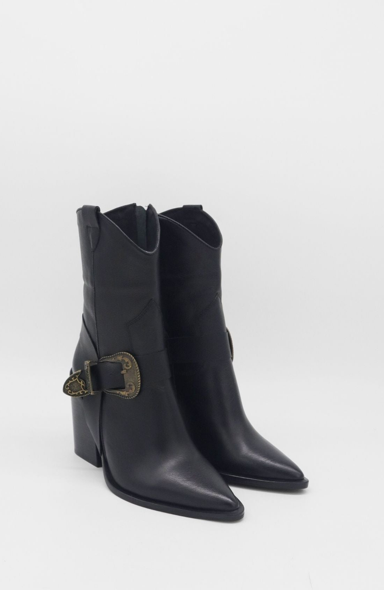 STIVALI NEW YORK Rodeo Western Leather Boots, Alternate, color, Black