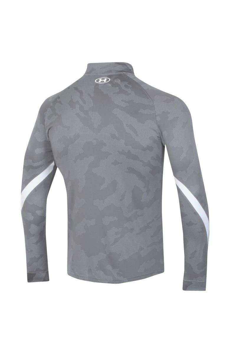 Under Armour Men's Under Armour Steel Wisconsin Badgers Game Day Camo Raglan Quarter-Zip Top, Alternate, color, Steel