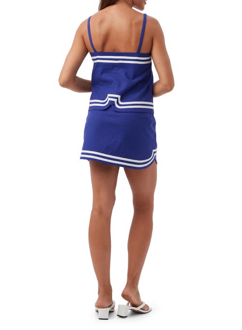Trina Turk Avignon Linen Top In Cobalt Cove
