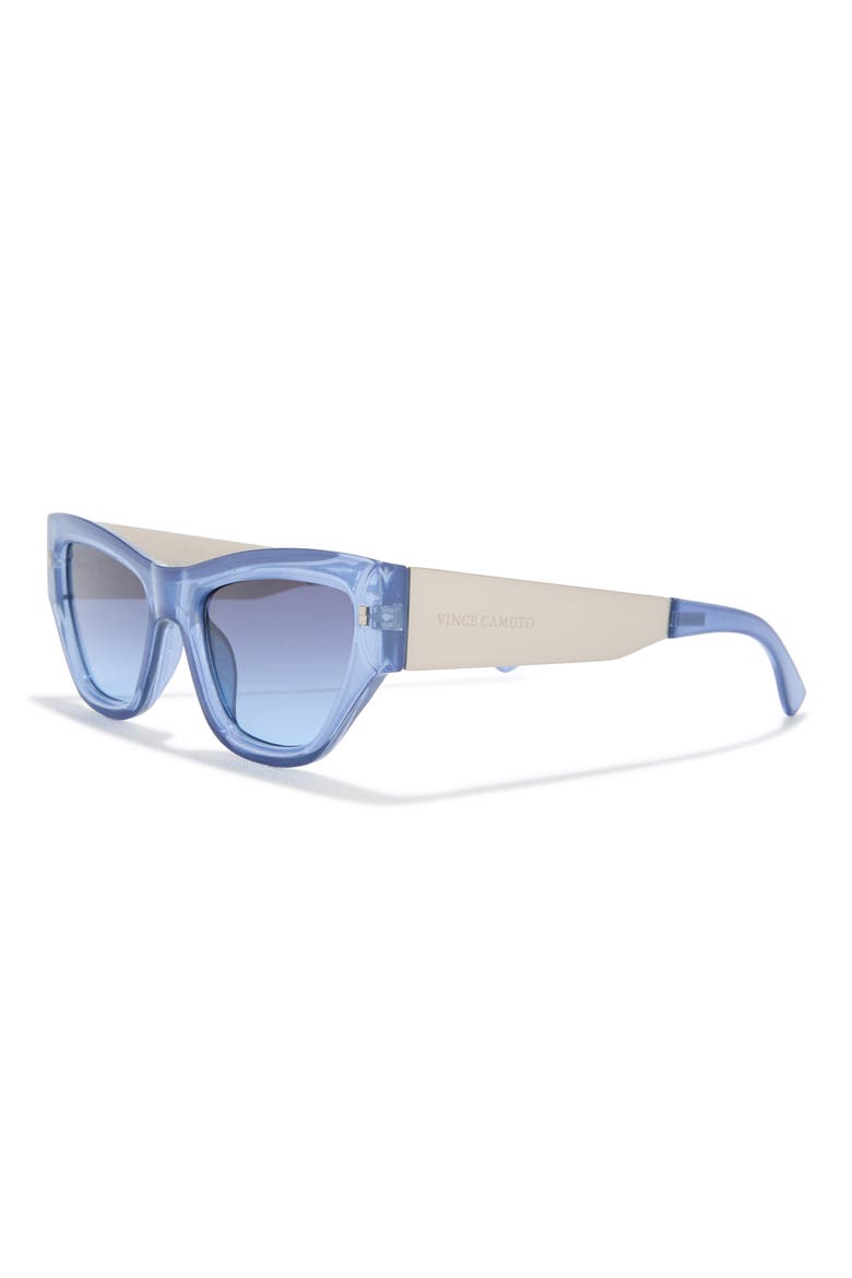 50mm Gradient Slim Cat Eye Sunglasses, Alternate, color, BLUE