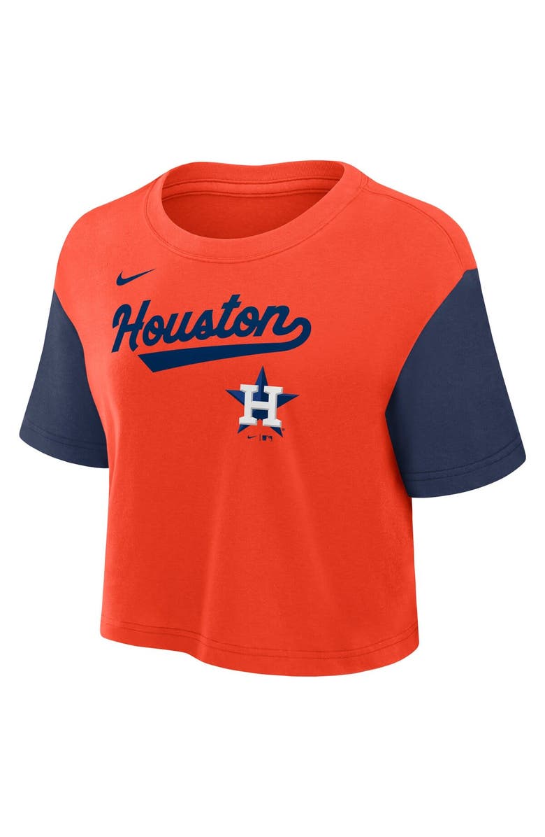 Nike Women's Nike Orange/Navy Houston Astros Script Cropped Performance T-Shirt, Alternate, color, Orange