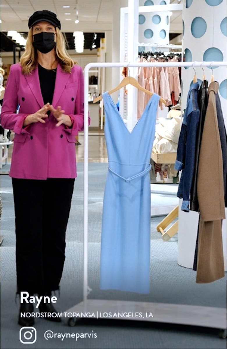 Belted Stretch Wool Pencil Dress, sales video thumbnail