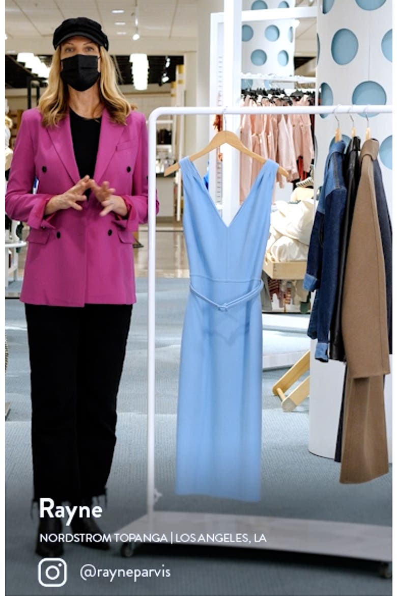 Belted Stretch Wool Pencil Dress video