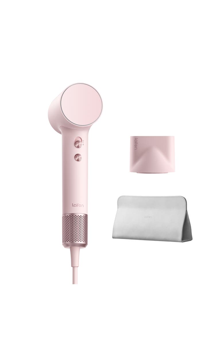 Laifen Swift Mini Hair Dryer with 1 Nozzle and Travel Bag, Main, color, Pink