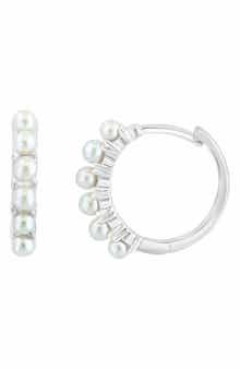 EFFY Sterling Silver 5-5.5mm Freshwater Pearl Hoop Earrings