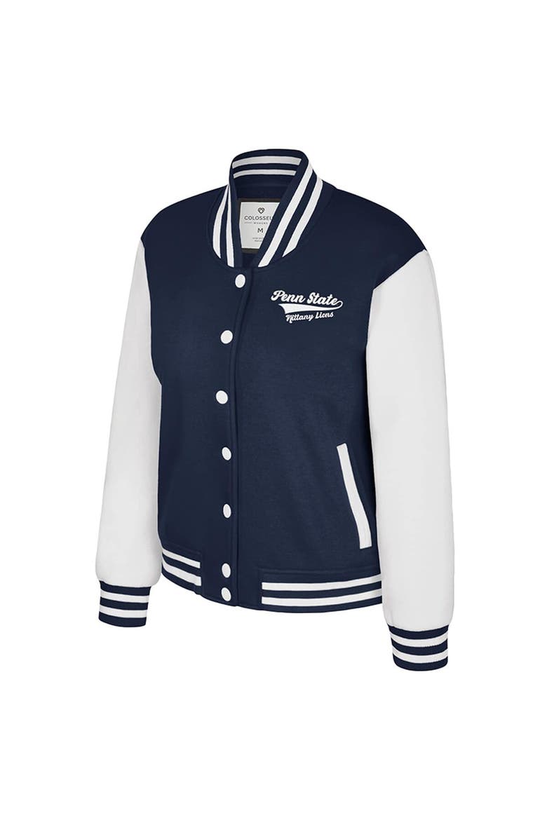 Women's Colosseum Navy Penn State Nittany Lions French Baguette Full Snap Fleece Jacket, Alternate, color, Navy