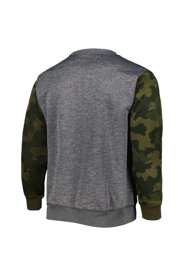 Men's Fanatics Branded Heather Charcoal Brooklyn Nets Camo Stitched Sweatshirt, Alternate, color, Heather Charcoal