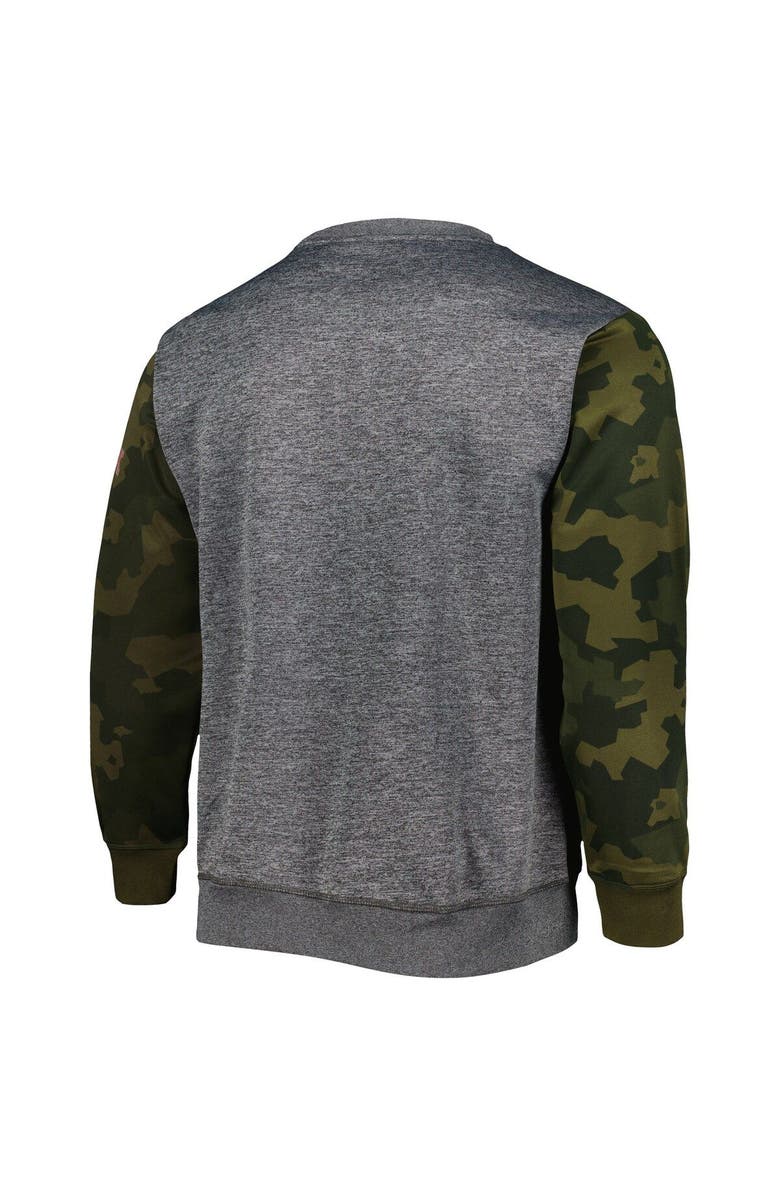FANATICS Men's Fanatics Branded Heather Charcoal Brooklyn Nets Camo Stitched Sweatshirt, Alternate, color, Heather Charcoal