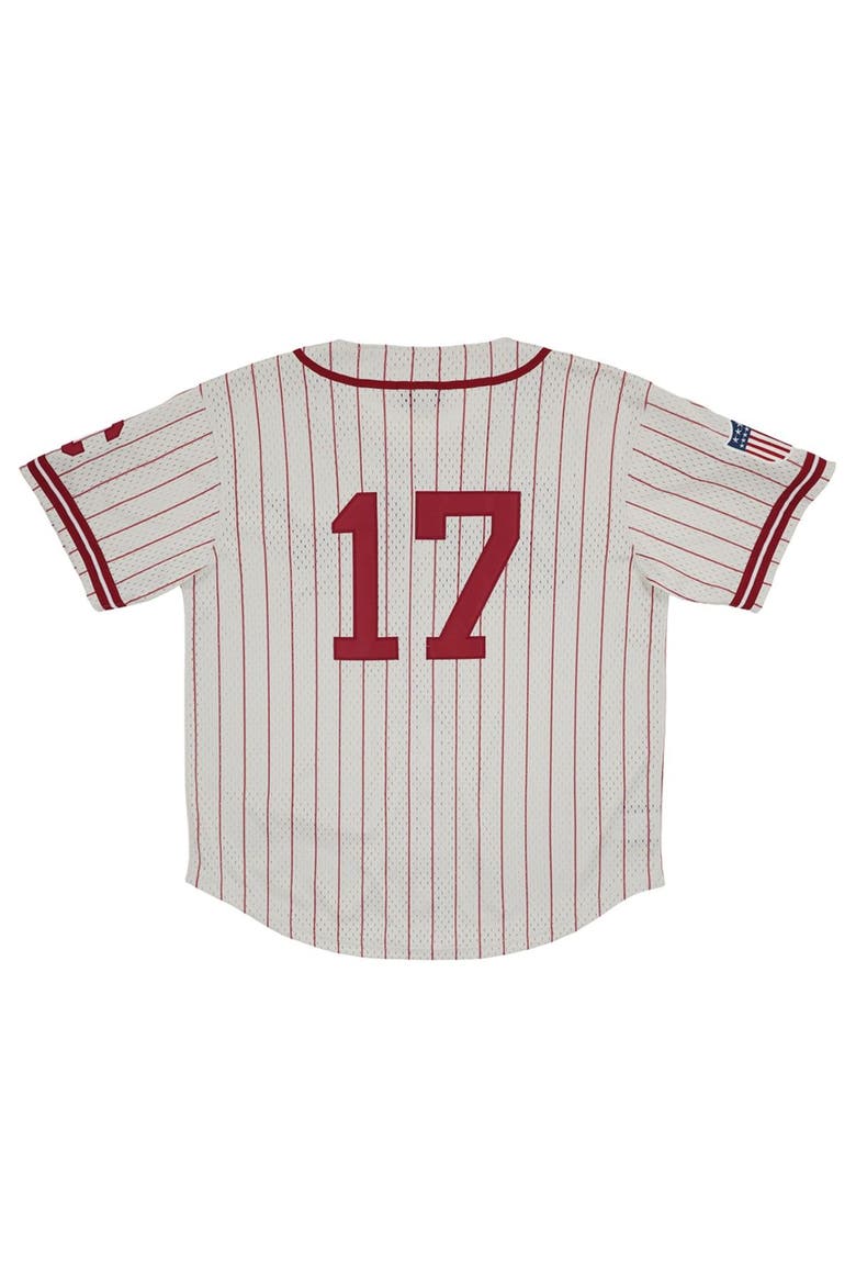 Men's Rings & Crwns #17 Cream Pittsburgh Crawfords Mesh Button-Down Replica Jersey, Alternate, color, Cream