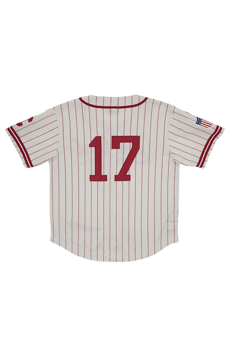 RINGS & CRWNS Men's Rings & Crwns #17 Cream Pittsburgh Crawfords Mesh Button-Down Replica Jersey, Alternate, color, 