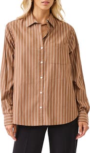 Karen Kane Striped Button-Up Shirt