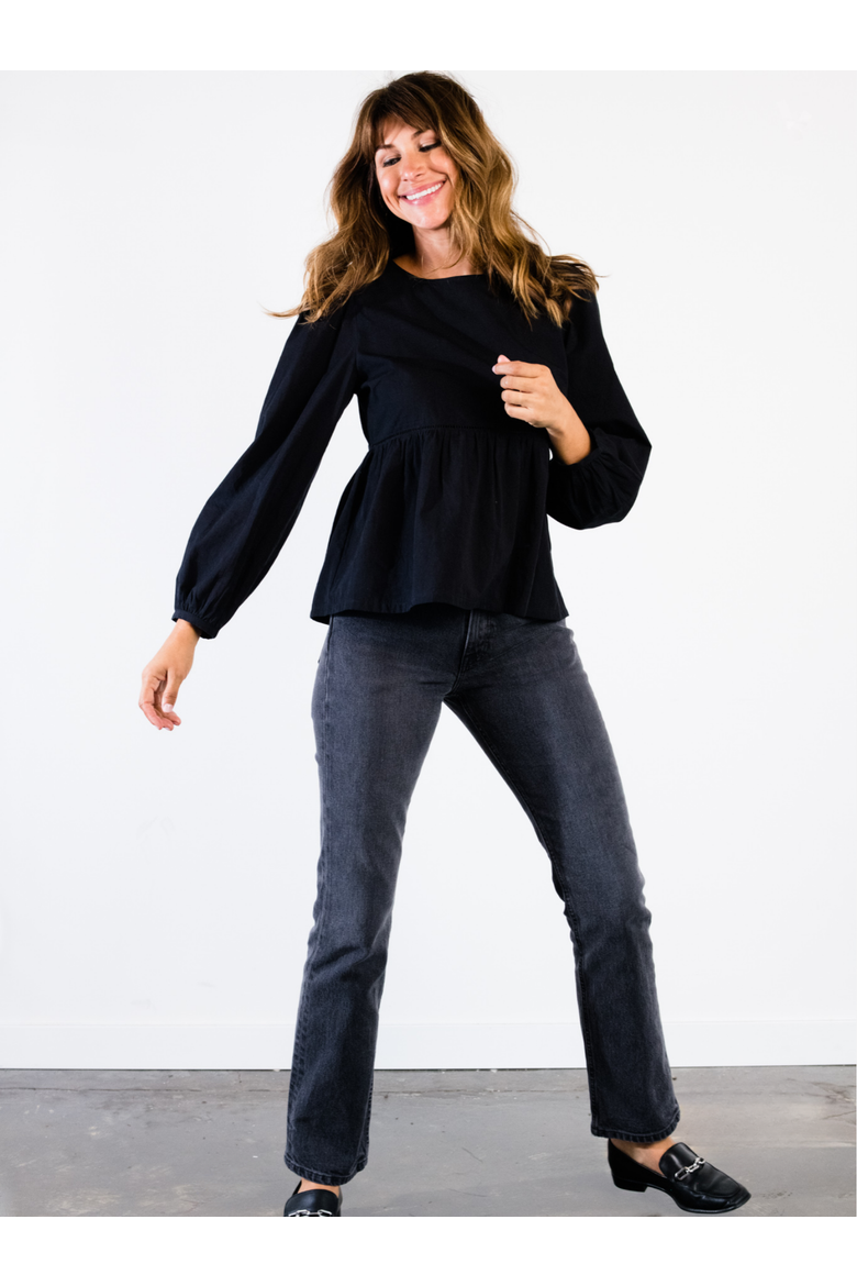 Lauren Babydoll Top, Alternate, color, Black