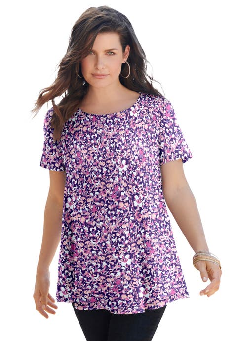 Plus Size Ultimate Cotton Crewneck Short Sleeve Swing Tee