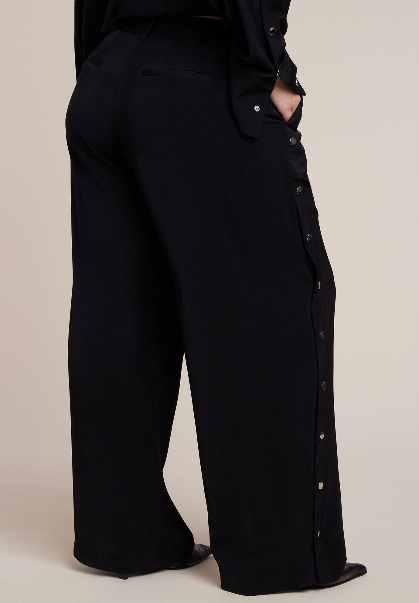 Snap Detail Wide Leg Trouser - image 2