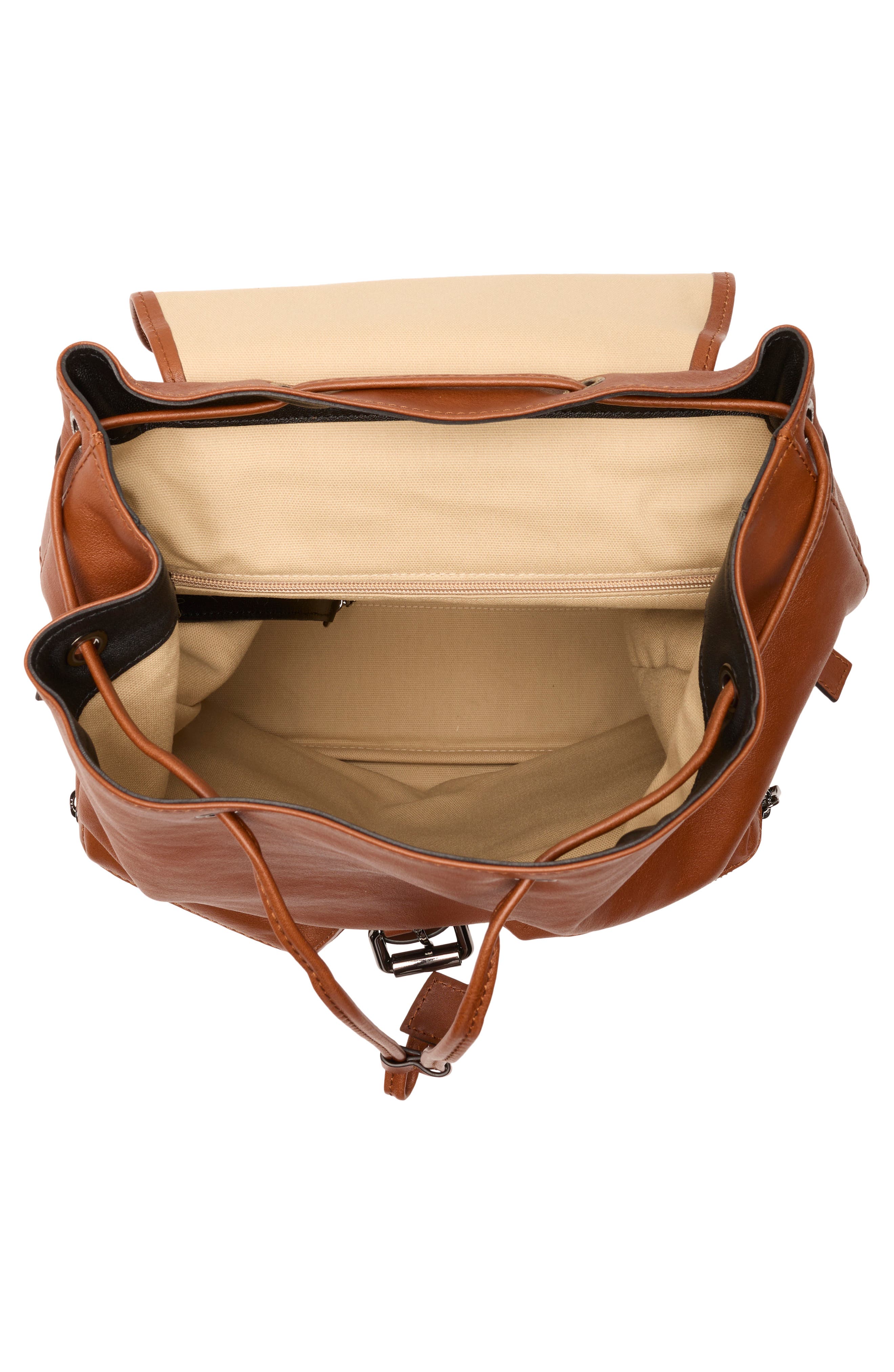 LC3D Medium Leather Backpack, Alternate, color, COGNAC