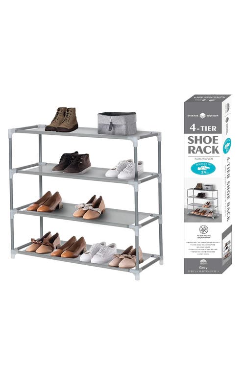 J&v Textiles J And V Textiles 4-tier Shoe Rack In Gray