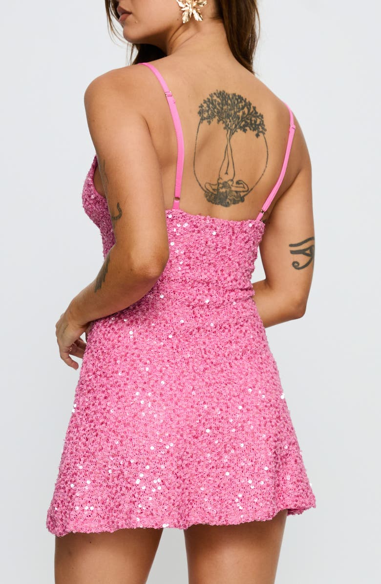 Princess Polly Feel the Vibrations Sequin Minidress, Alternate, color, Hot Pink
