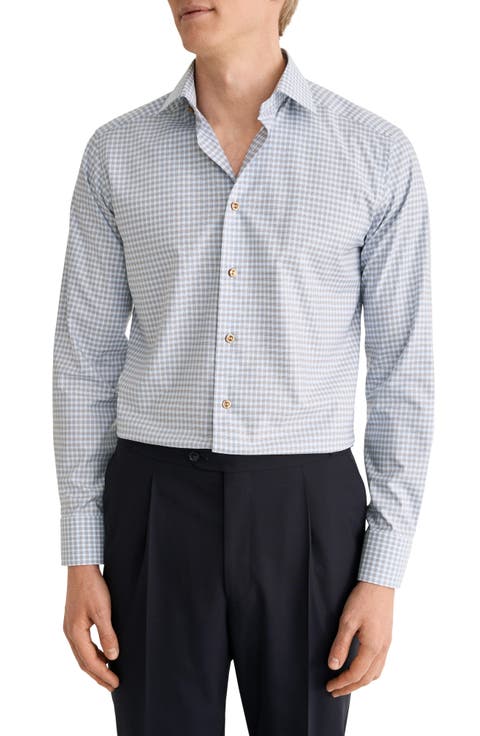 Slim Fit Check Cotton & Tencel Lyocell Shirt