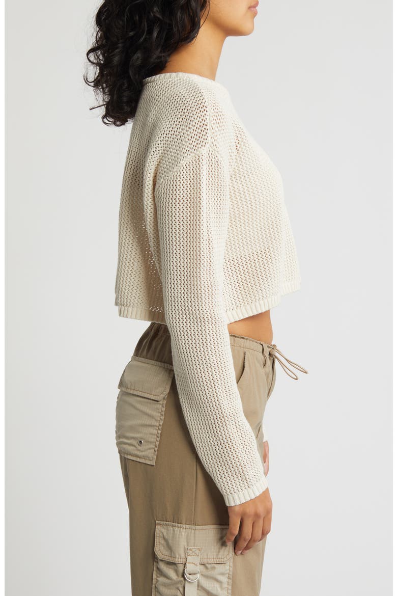 Sea Breeze Open Stitch Sweater, Alternate, color, WHITE SAND