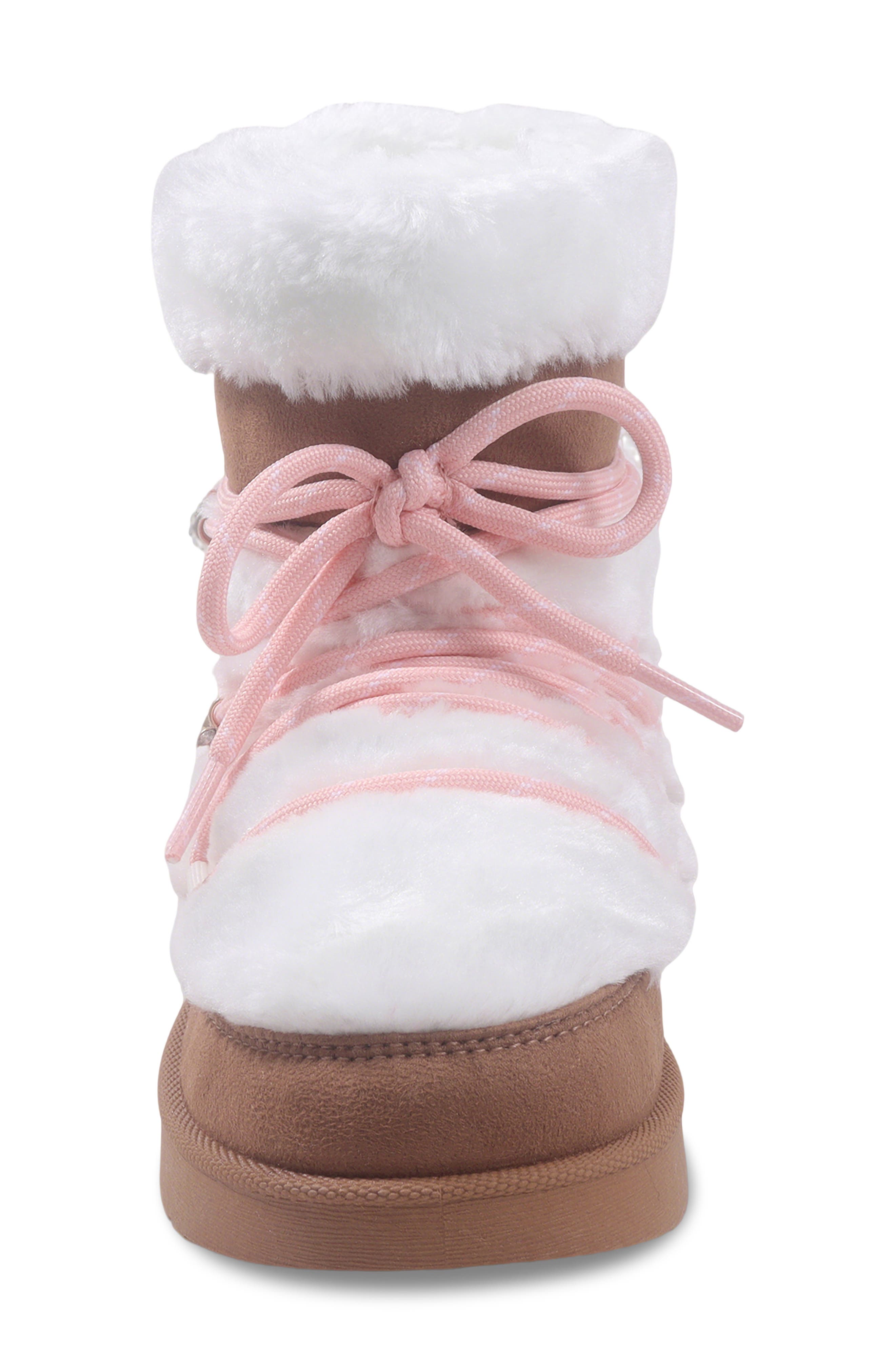 Kids' Nevi Faux Fur Winter Boot, Alternate, color, BROWN