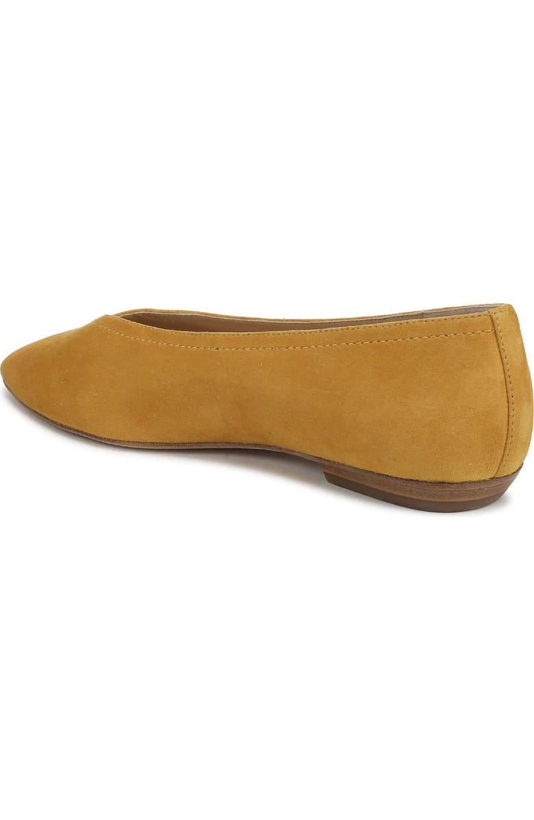 Veronica Beard Bancroft Pointed Toe Flat, Alternate, color, Mustard Yellow Suede