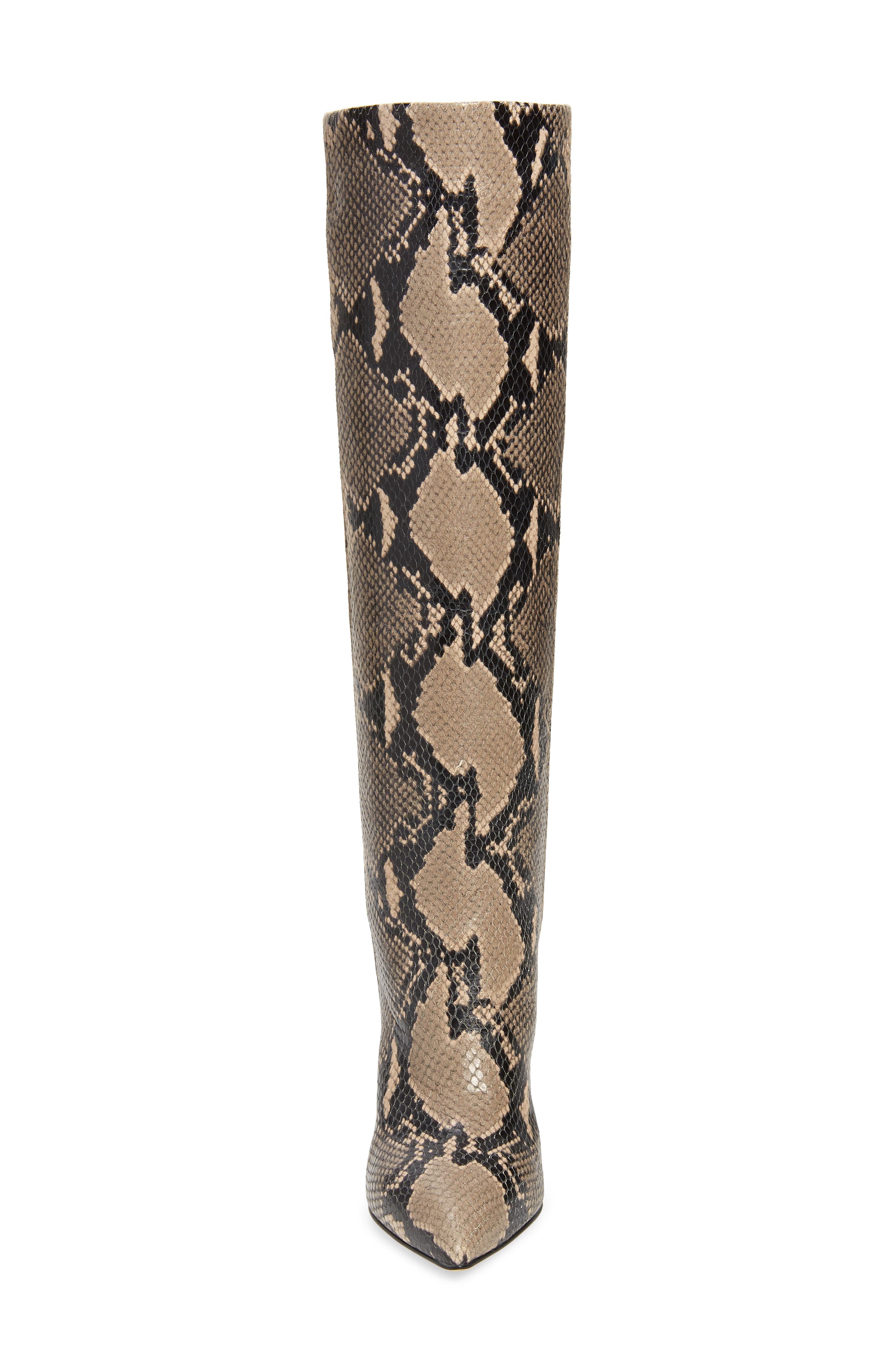 Paris Texas Python Embossed Knee High Boots, Alternate, color, 