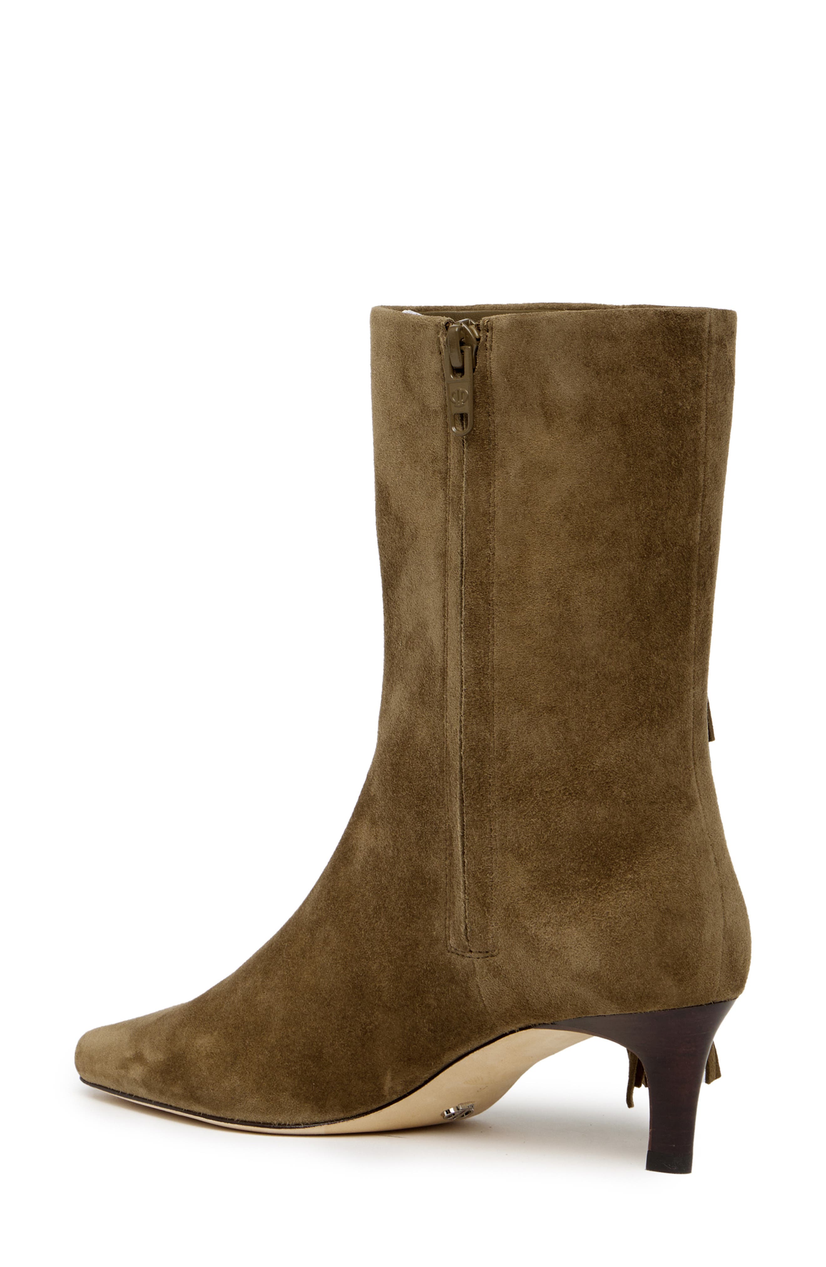 Aya Kitten Heel Boot, Alternate, color, DARK OLIVE