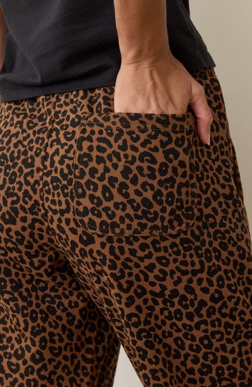 Marine Layer Cloud 9 Fleece Leopard Print Sweatpants In Brown