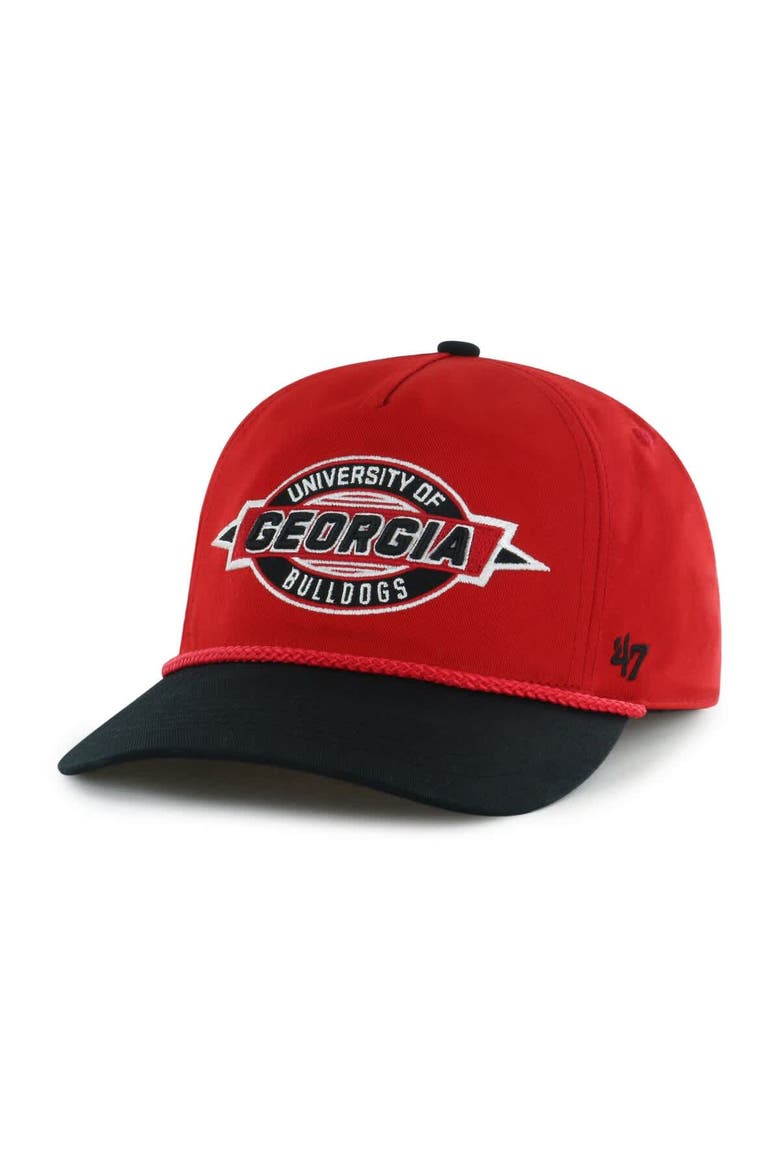 Youth '47  Red Georgia Bulldogs Frame Out Hitch Rope Adjustable Hat, Alternate, color, Red