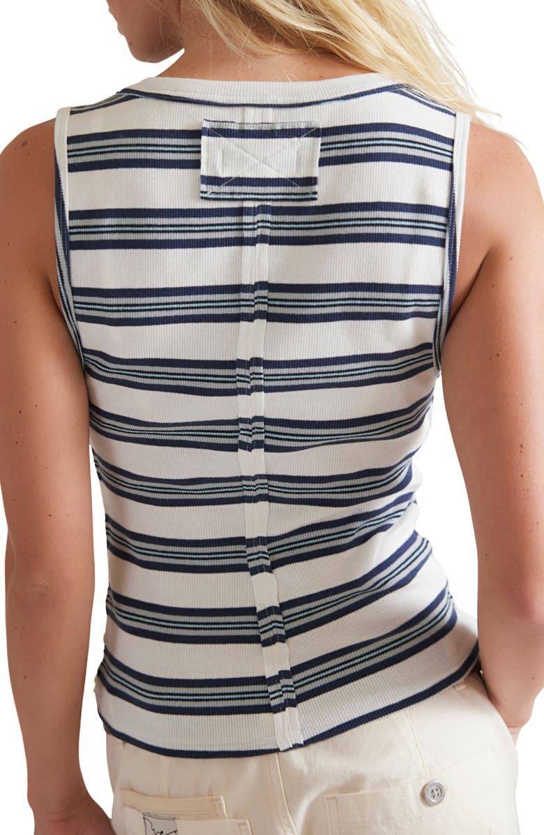 Free People Jamie Stripe Henley Tank, Alternate, color, White Combo