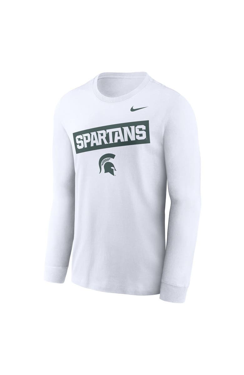 Nike Men's Nike White Michigan State Spartans Two-Hit Classic Location Long Sleeve T-Shirt, Alternate, color, White