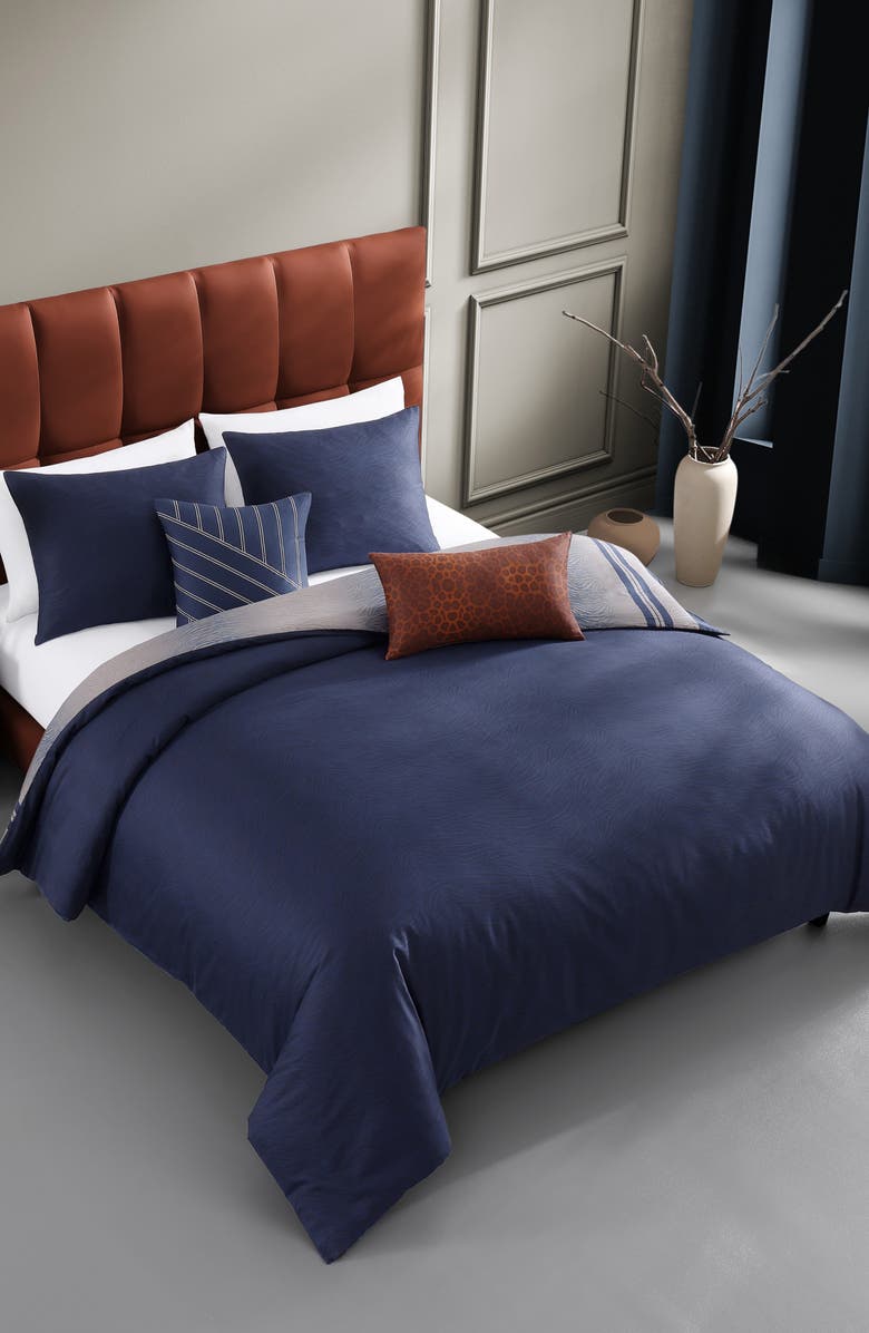 Bebejan Animal Print Reversible 5-Piece Comforter Set, Alternate, color, Navy