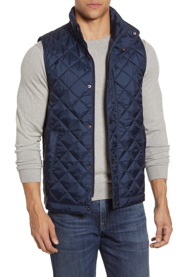 Barlow Quilted Vest, Main, color, NAVY