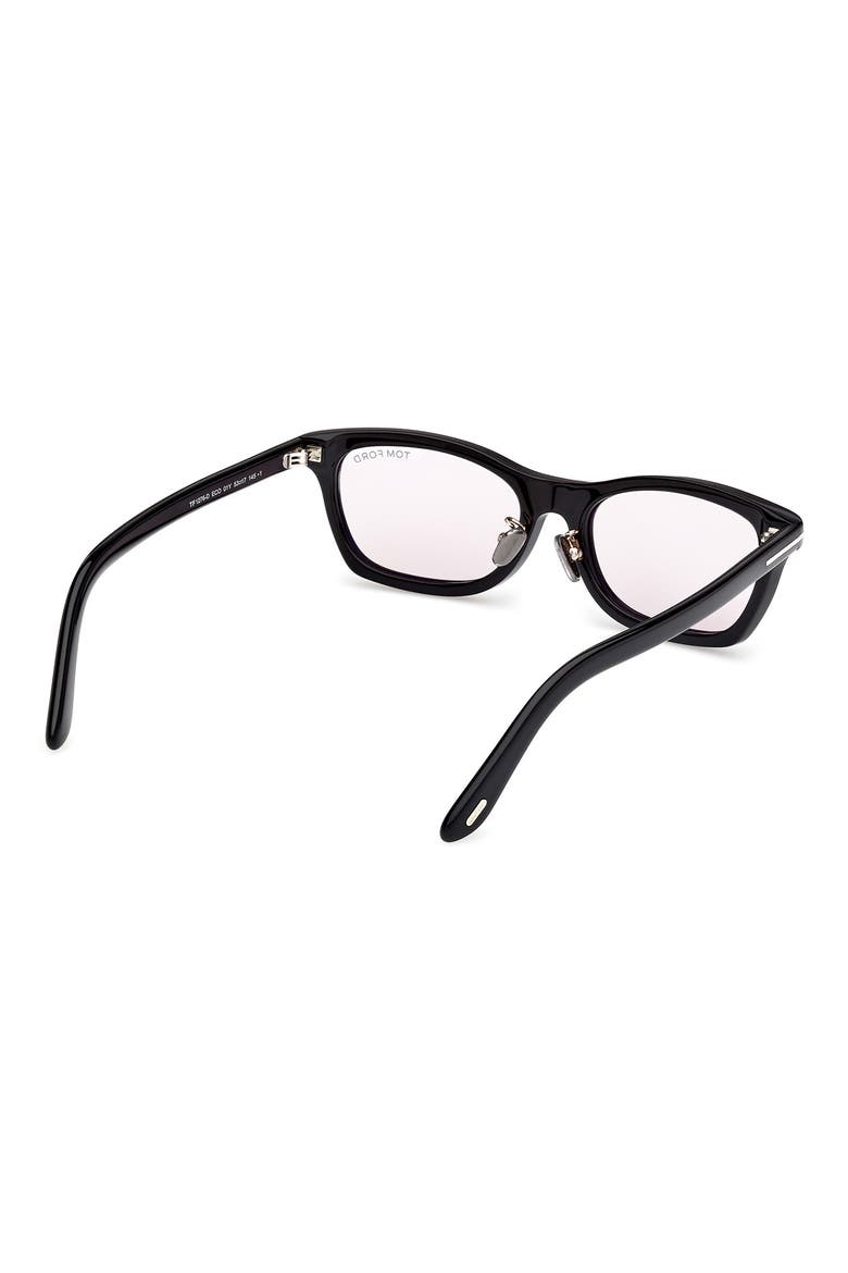 53mm Rectangular Sunglasses, Alternate, color, SHINY BLACK / VIOLET