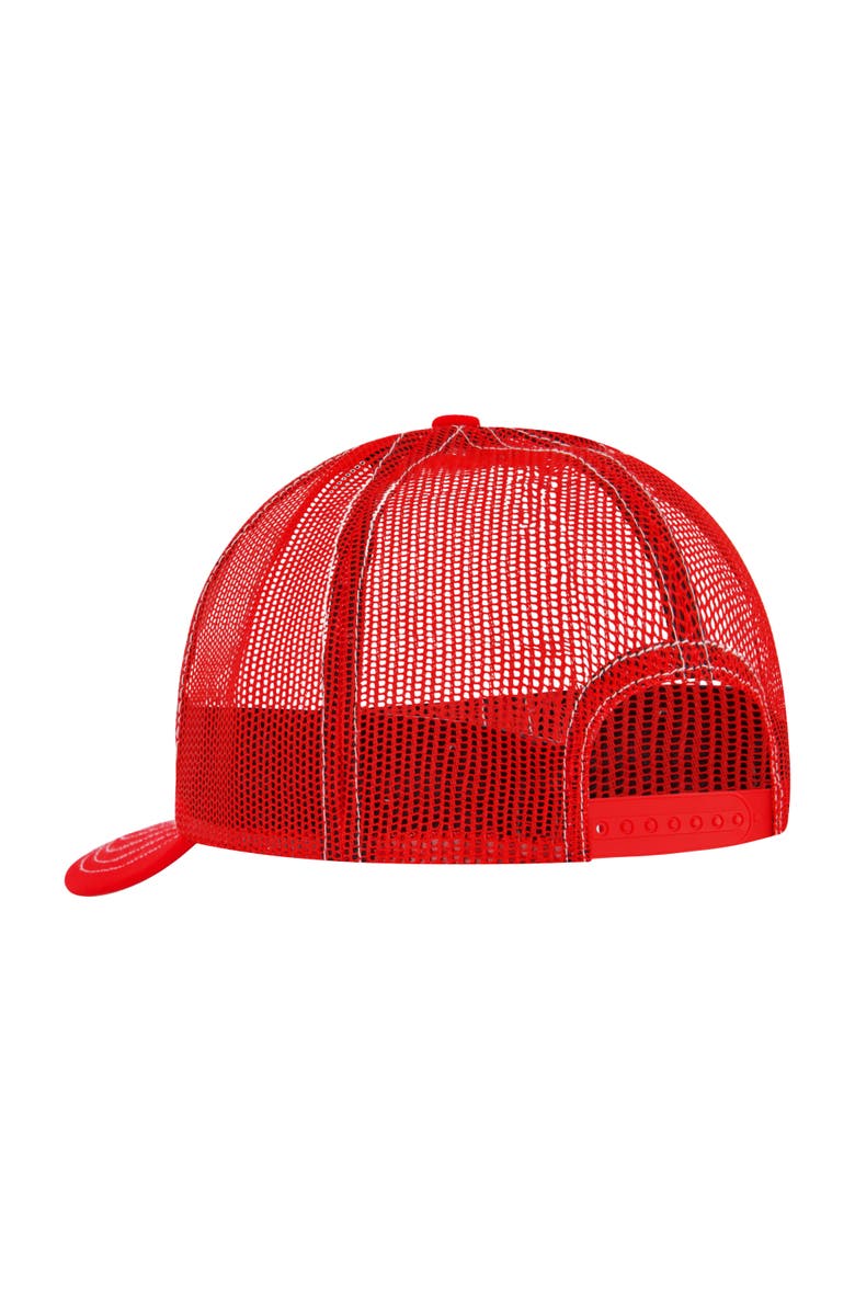 Element Constructed Contrast Stitch Cotton Twill Trucker Cap, Alternate, color, Red