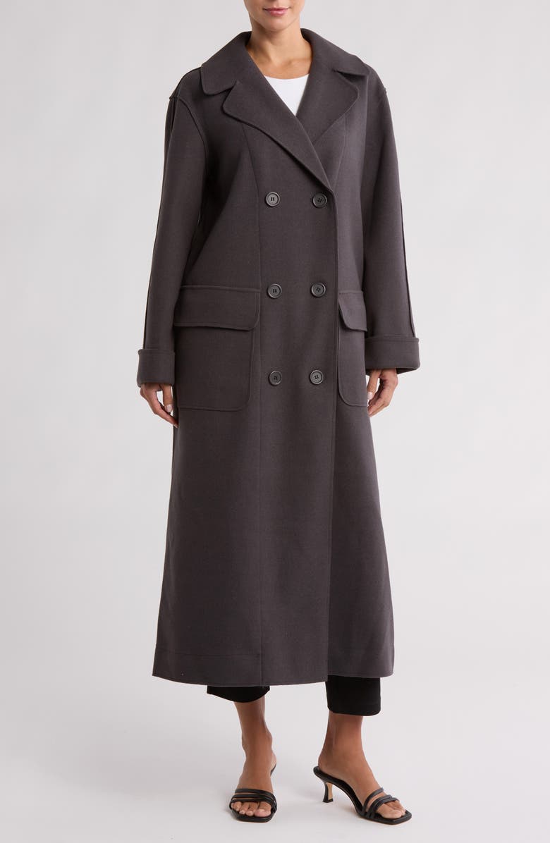 MAX STUDIO Double Breasted Coat, Main, color, Heather Gray Light Or Dark