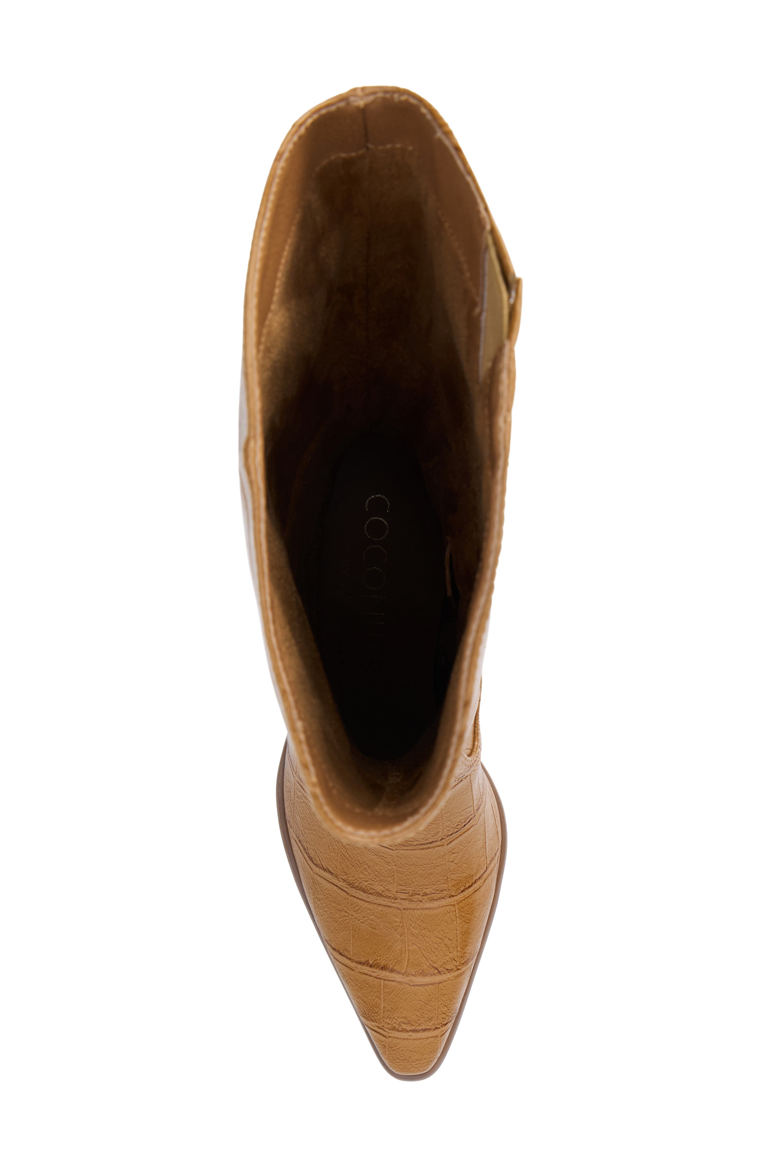 Kirby Croc Embossed Faux Leather Boot, Alternate, color, TAN CROC