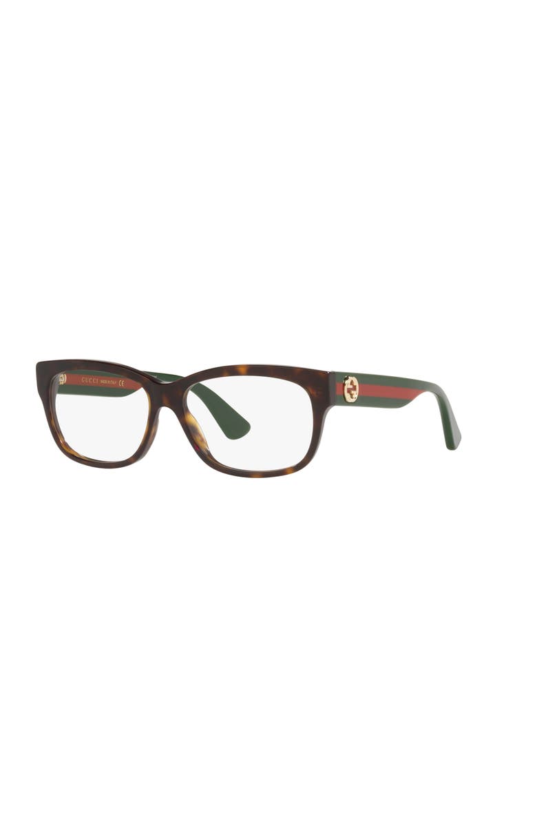 Gucci 55mm Rectangle optical glasses, Main, color, Brown
