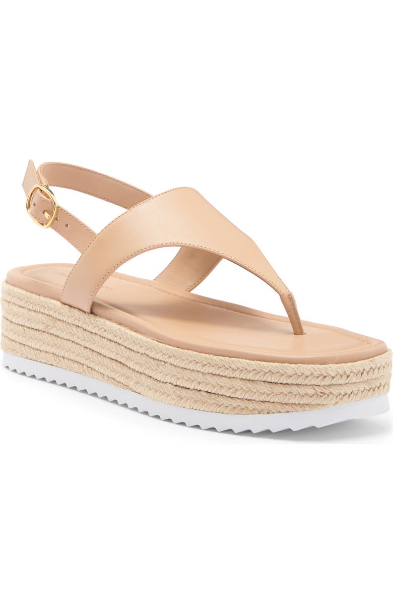 Stuart Weitzman Mel Espadrille Flatform Sandal, Main, color, Golden Beige