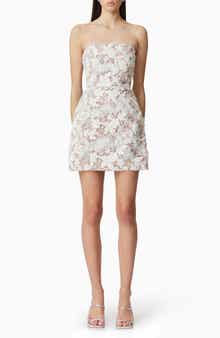 Elliatt Vonni Beaded Floral Appliqué Strapless Cocktail Dress