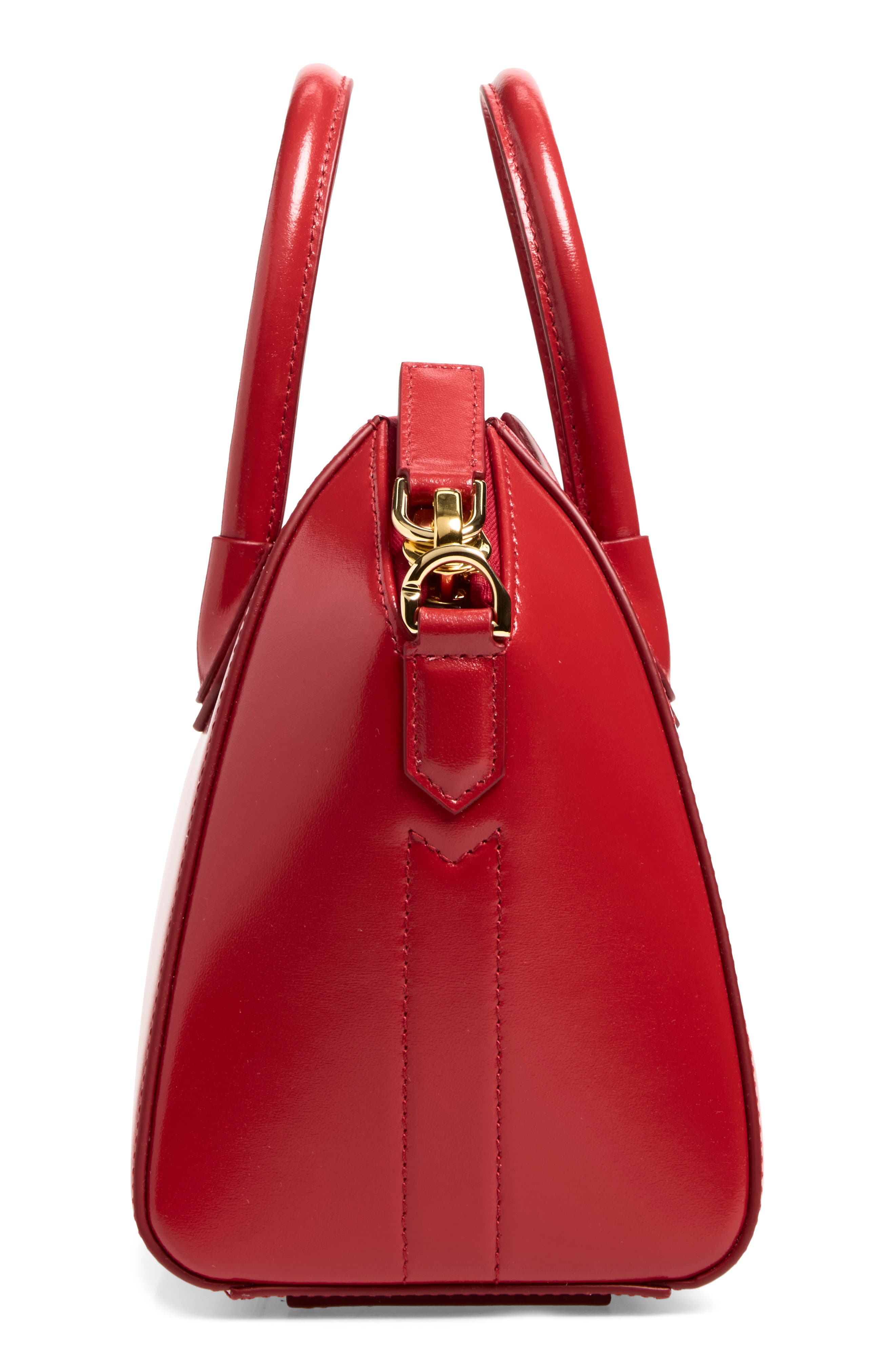 Mini Antigona Leather Satchel, Alternate, color, VERMILLION