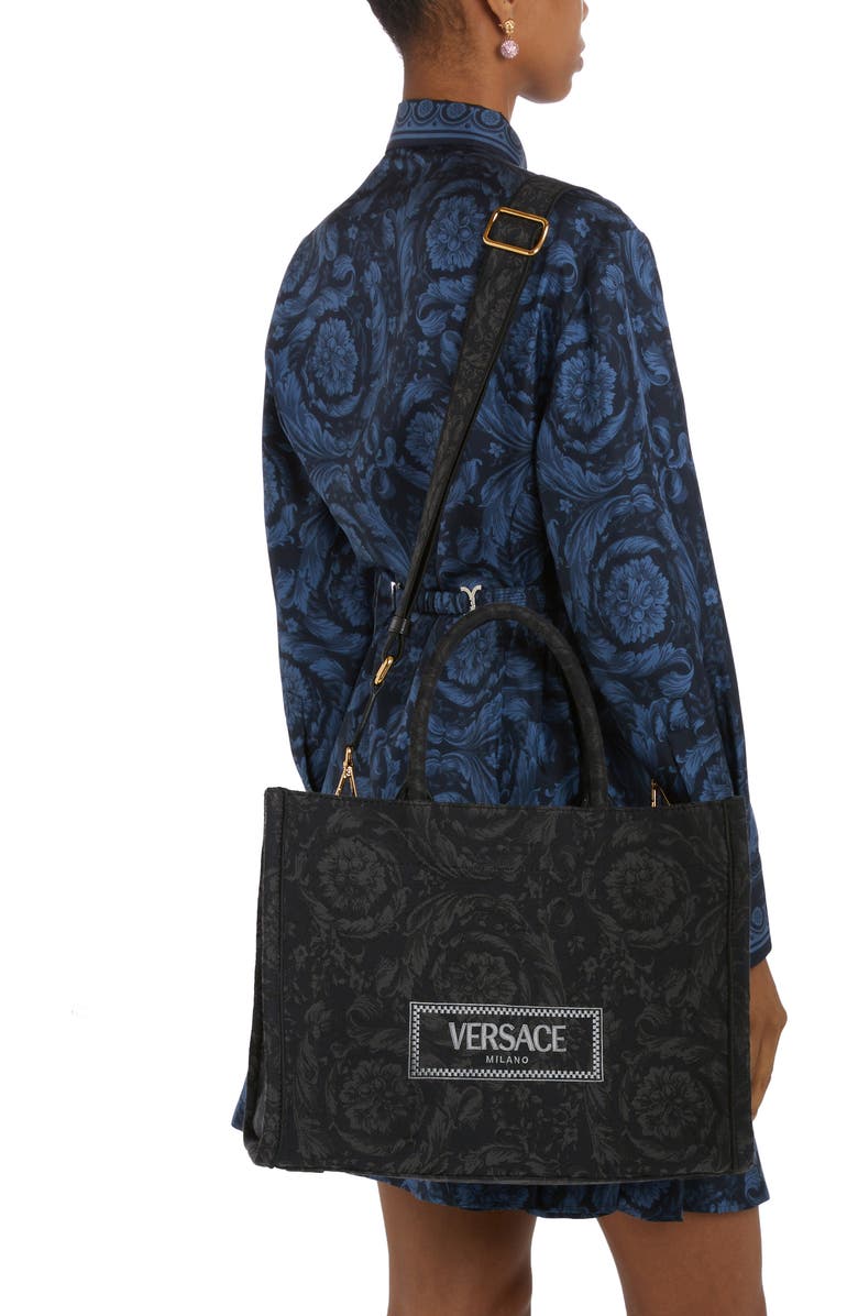 Versace Barocco Athena Medium Tote, Alternate, color,