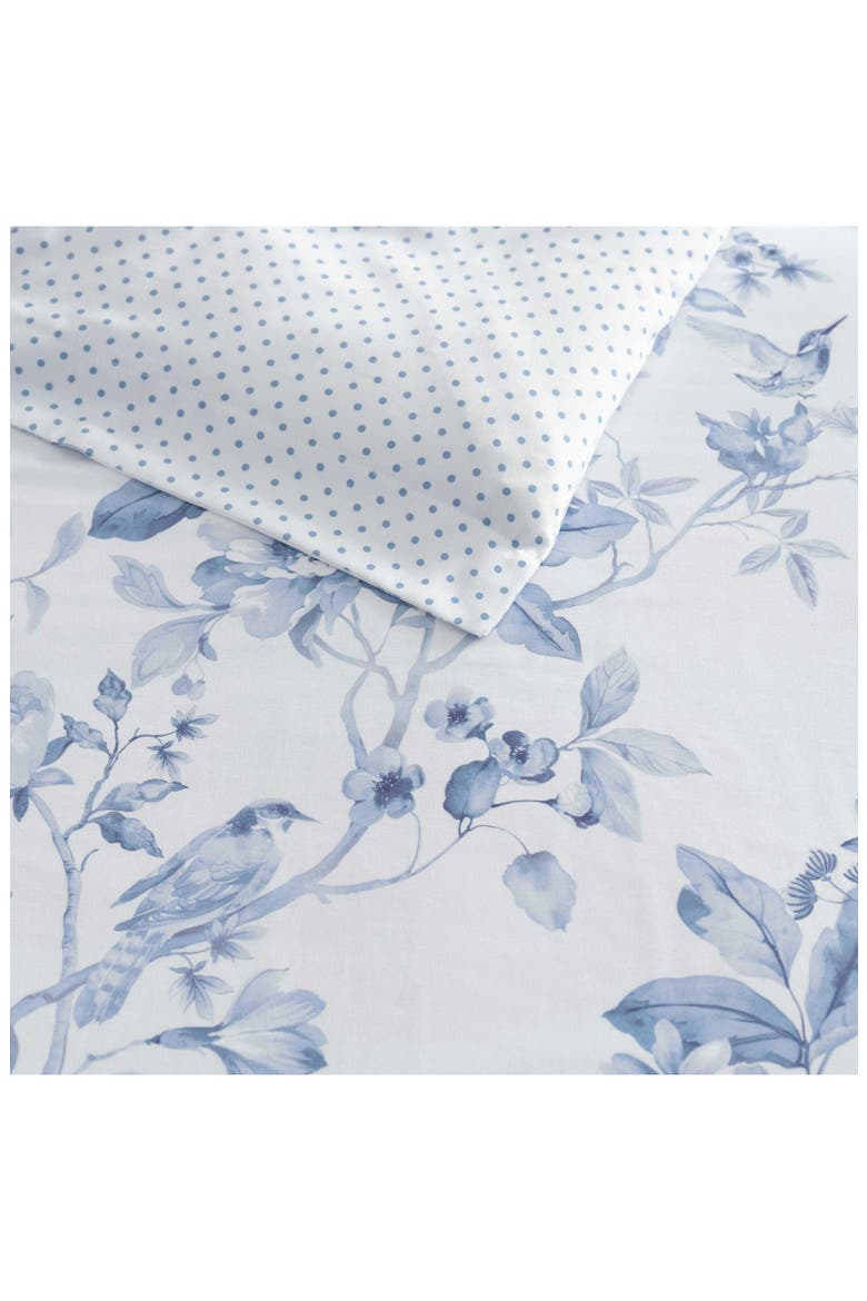 Songbird Cotton Sateen Comforter Set, Alternate, color, WHITE/ BLUE