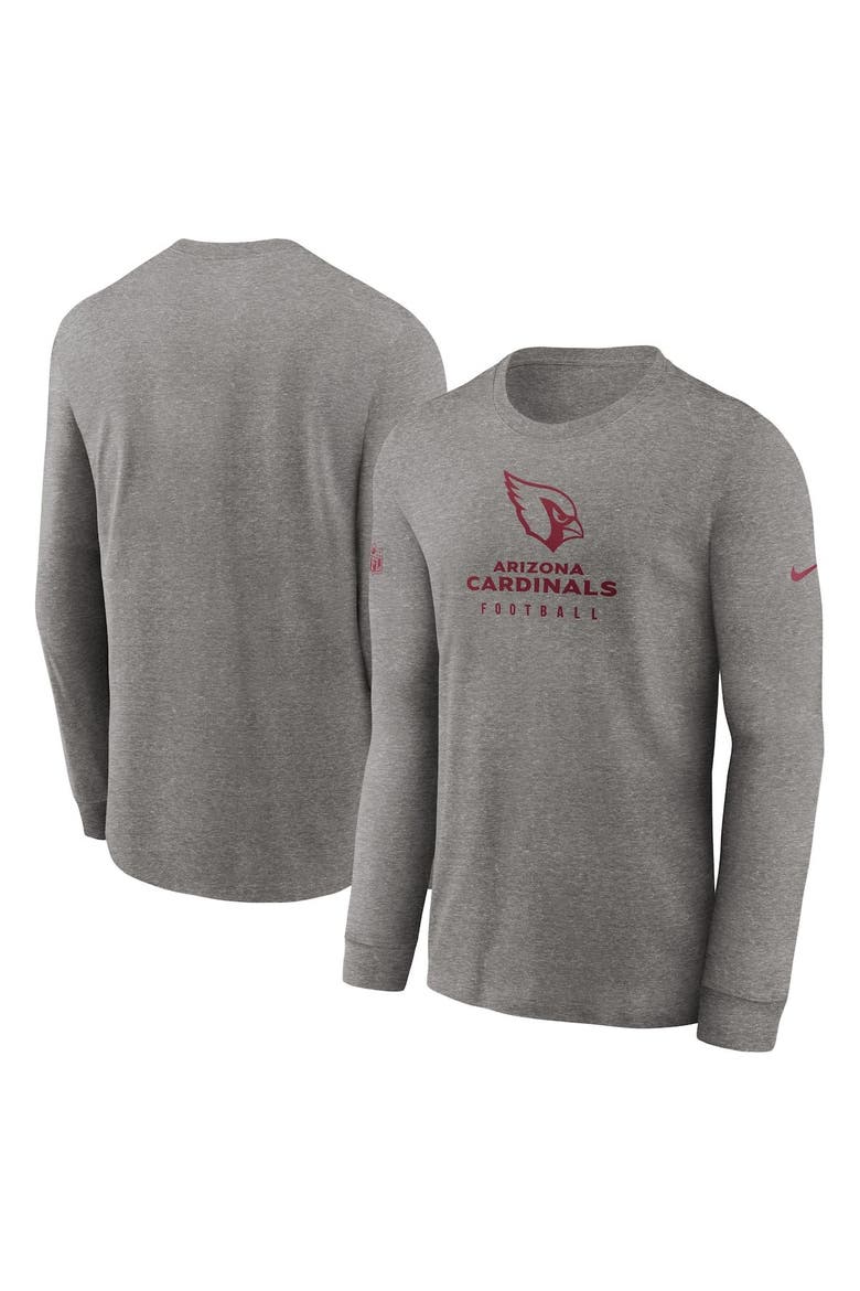 Men's Nike Heather Gray Arizona Cardinals Sideline Performance Long Sleeve T-Shirt, Main, color, Heather Gray