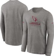 Nike Men's Nike Heather Gray Arizona Cardinals Sideline Performance Long Sleeve T-Shirt