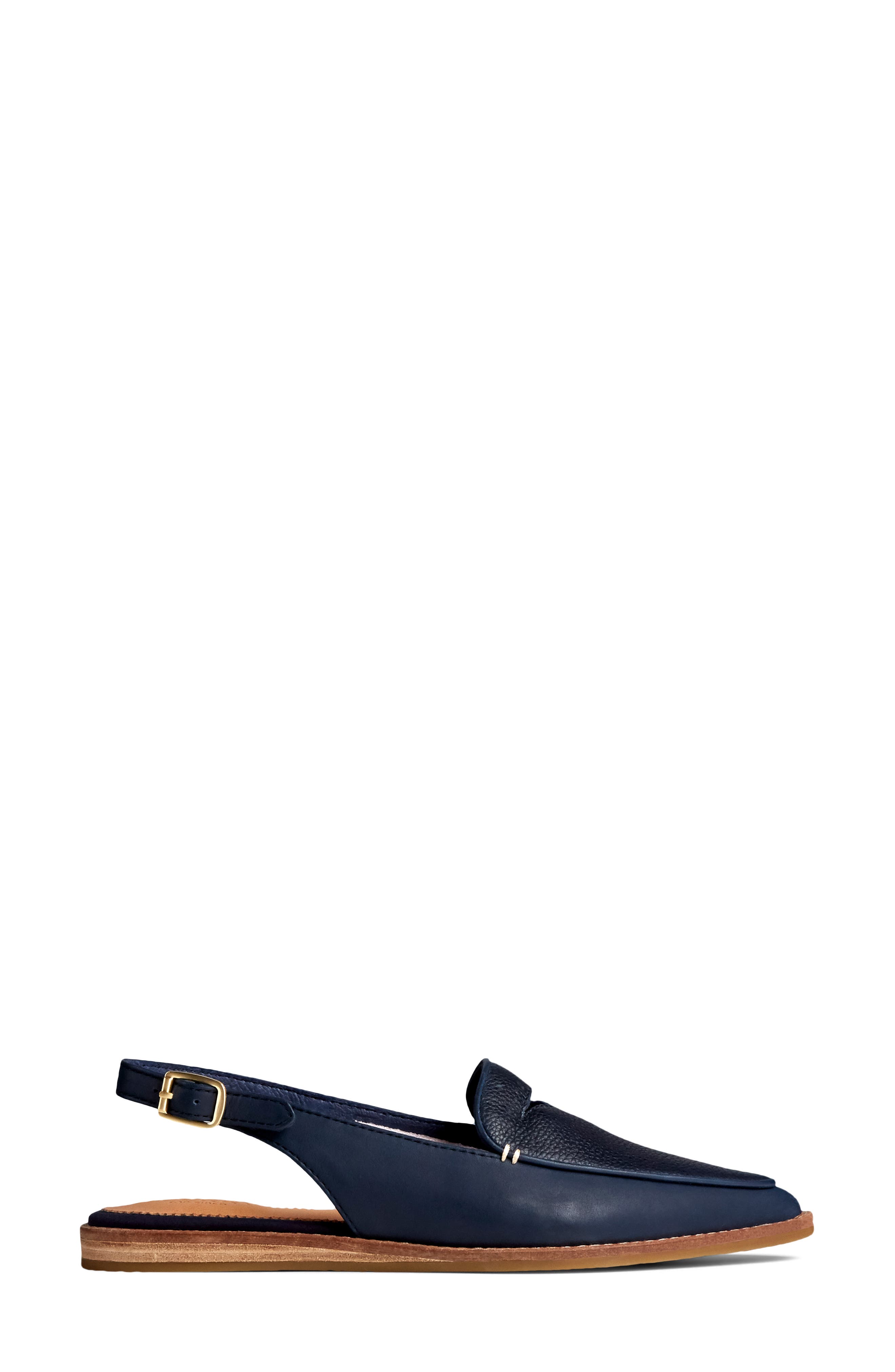 Saybrook Slingback Mule, Alternate, color, NAVY TUMBLED LEATHER
