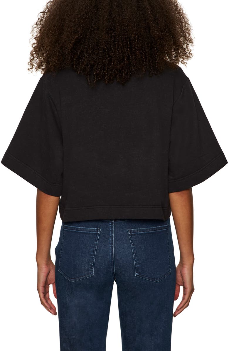 Sanctuary Rhinestone Detail Boxy Organic Cotton T-Shirt, Alternate, color, Black